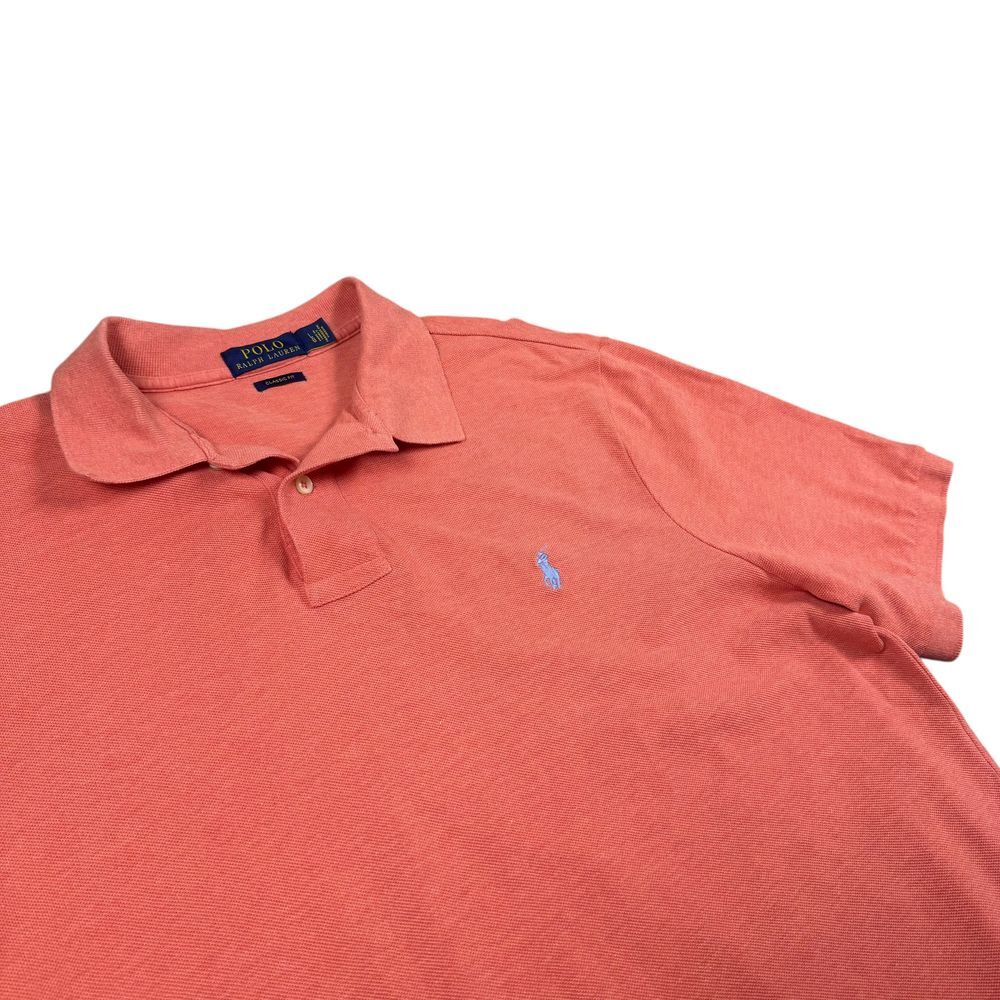 Ralph Lauren Polo Men's Large Classic Fit Stretch Golf Preppy Casual Pink Salmon